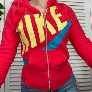 neon nike zip up hoodie